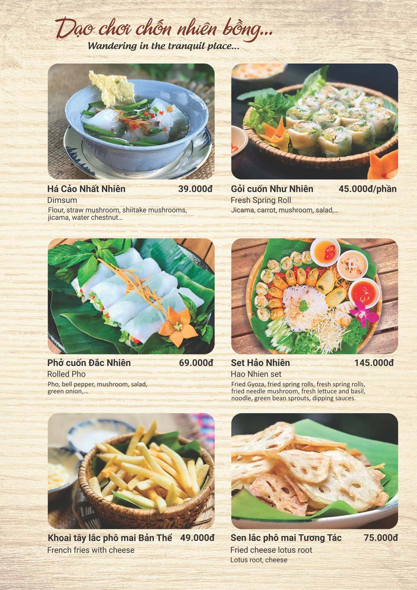 Thực đơn của nhà hàng Phương Mai Chay Quán phong phú