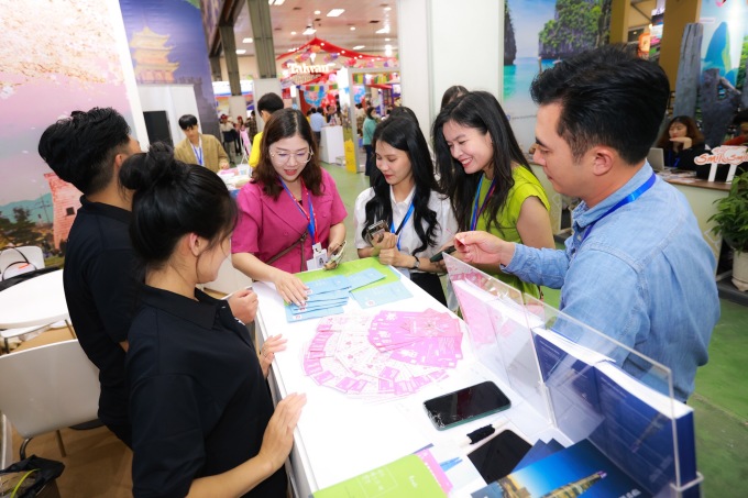 Gian hàng tại Hội chợ Du lịch Quốc tế Việt Nam 2023. Ảnh: Hoàng Phong.