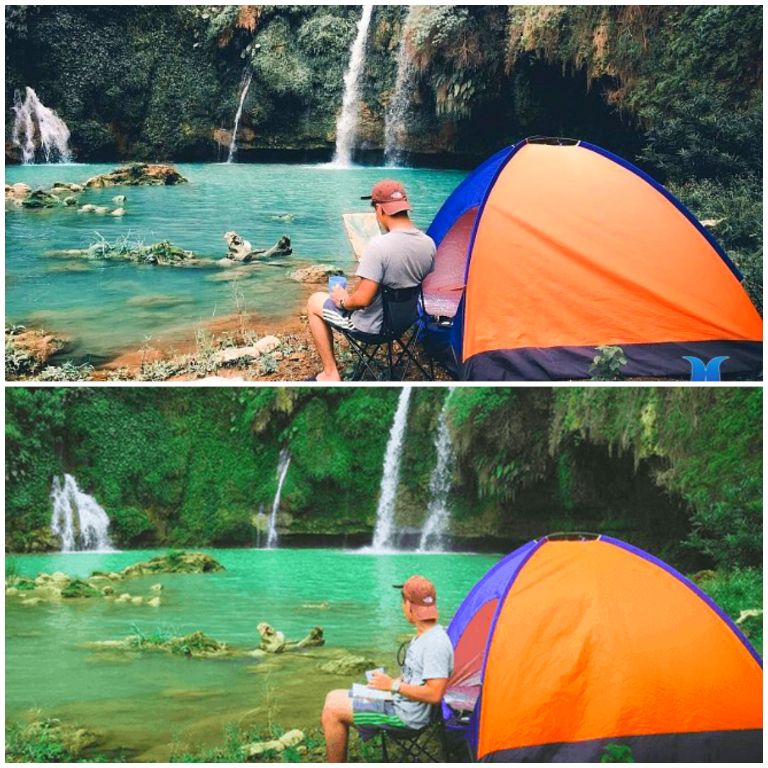 Cắm trại tại thác