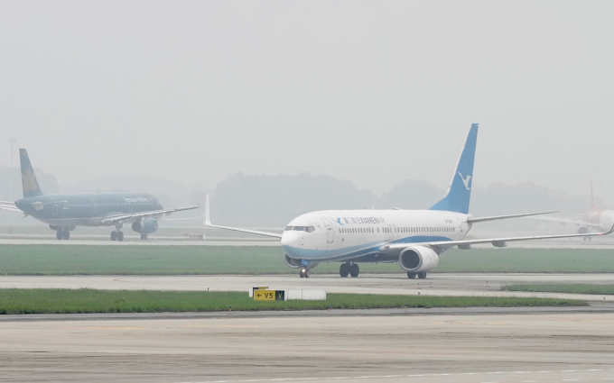 Máy bay của hãng Xiamen Airlines hạ cánh tại sân bay Nội Bài chiều 18/4. Ảnh: NIA